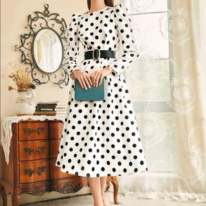 Black and white polkadot dress